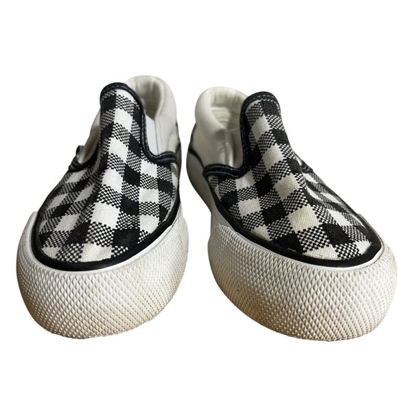 Mudd Poppy Sneakers Kids Size 10 Black White Checkered Slip On Shoes - Picture 9 of 9